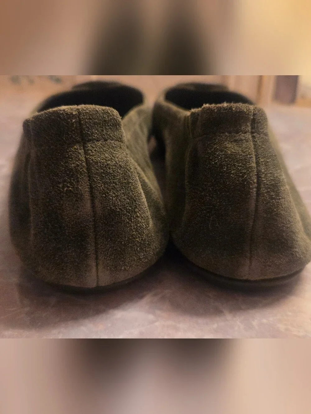 Tory Burch Minnie Suede Ballet Flats in Olive Green
